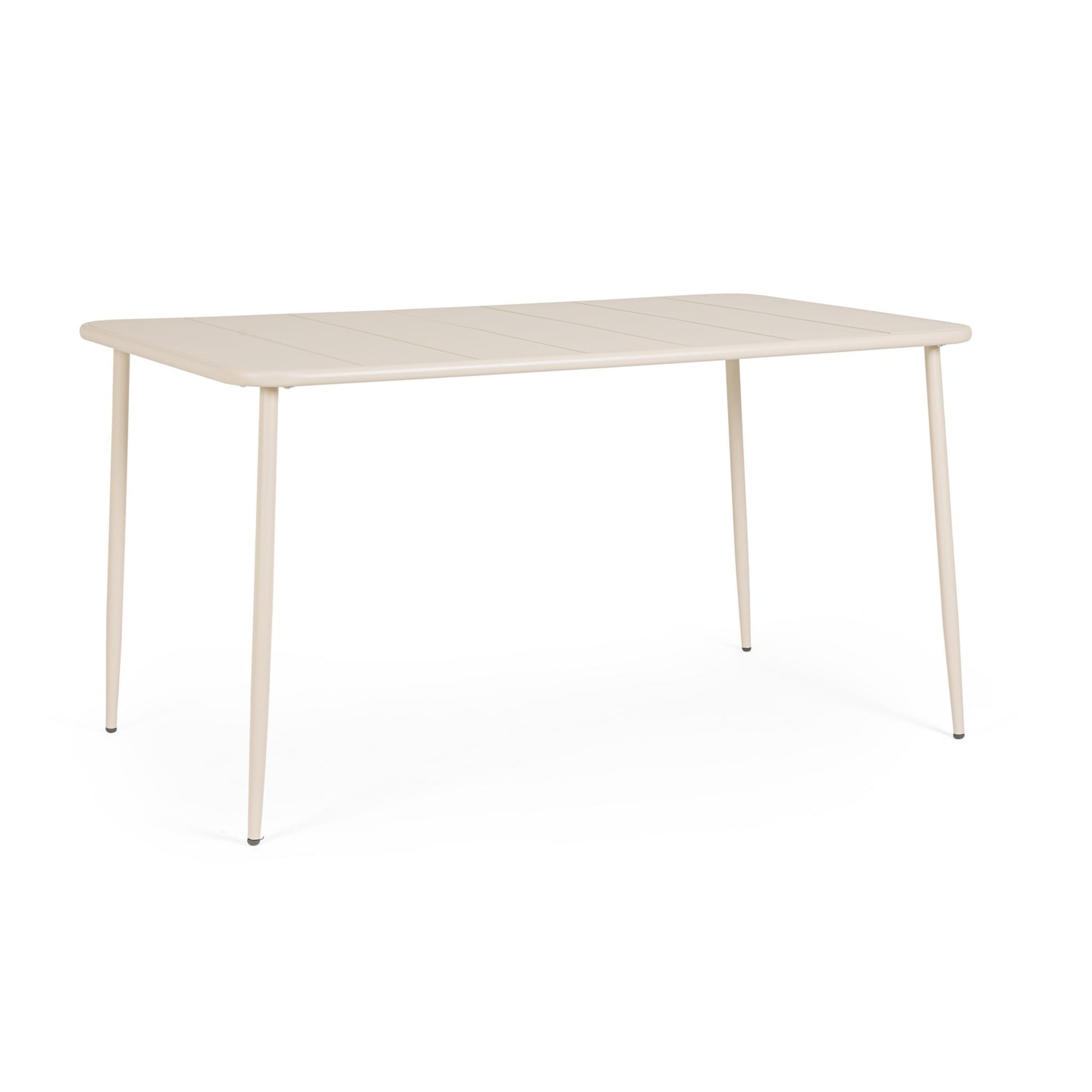 Tavolo rettangolare CALVARI in acciaio beige, 140×80 cm