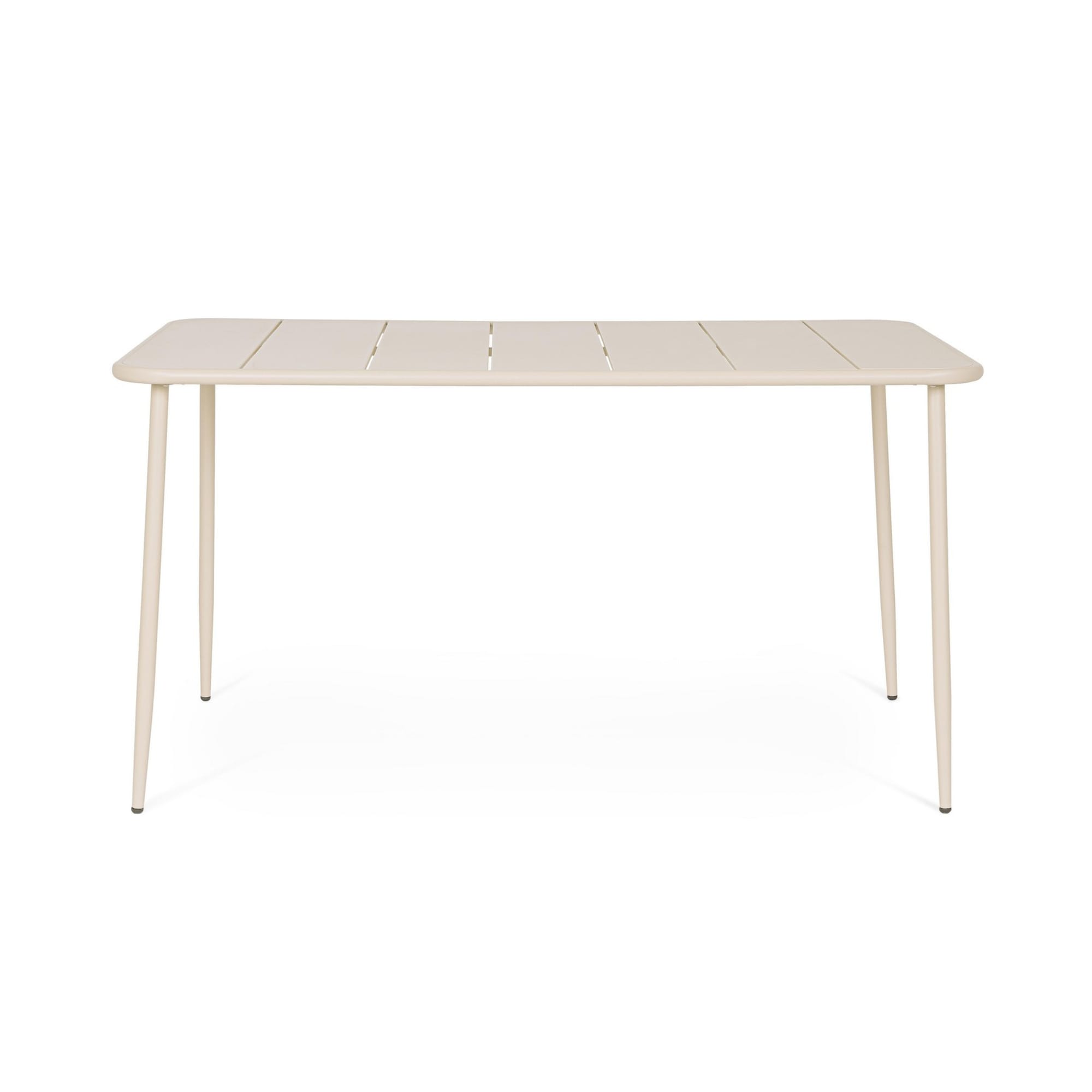 Tavolo rettangolare CALVARI in acciaio beige, 140×80 cm