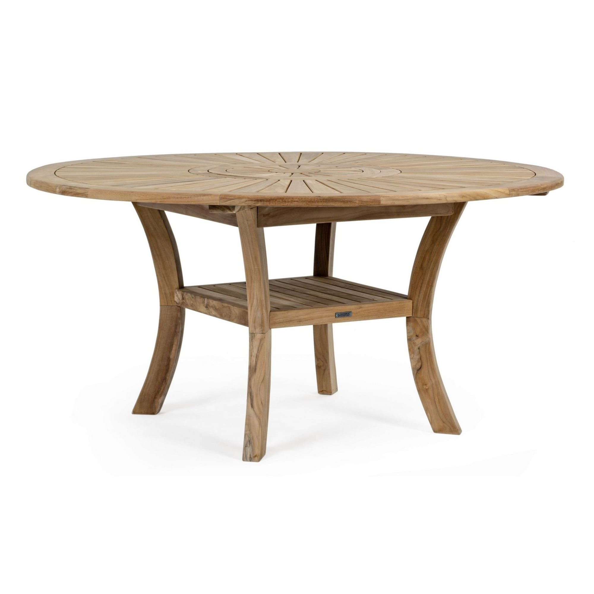 Tavolo rotondo girevole GALILEA in legno teak, Ø155×76 cm