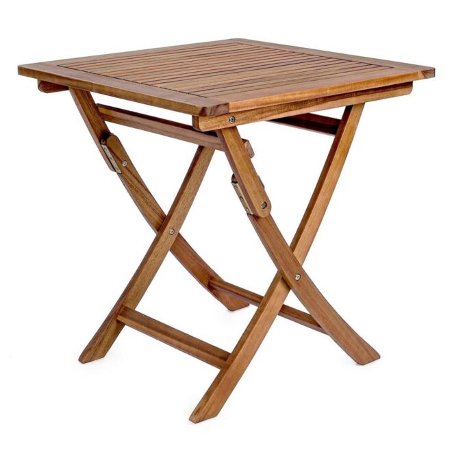 Tavolo pieghevole NOEMI in legno di acacia, 70×70 cm