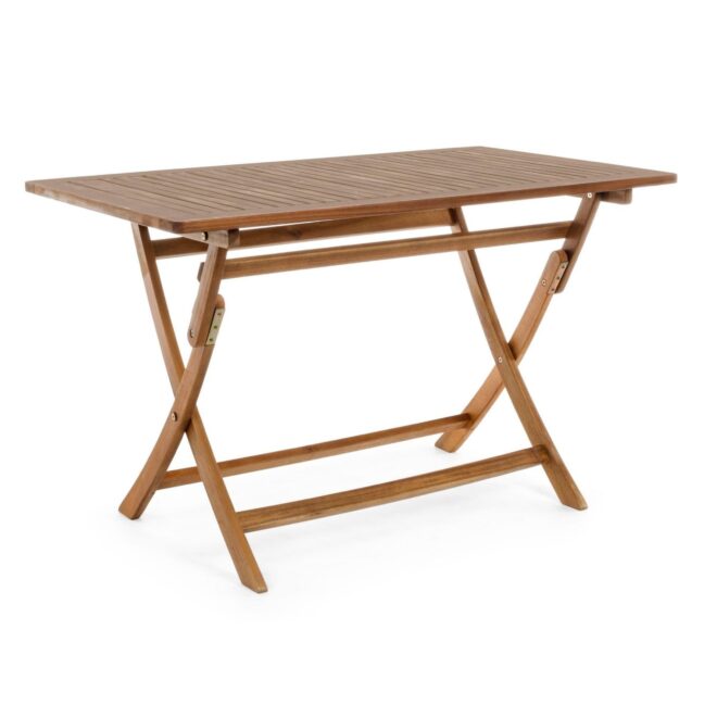 Tavolo rettangolare NOEMI in legno di acacia, pieghevole, 120×70 cm