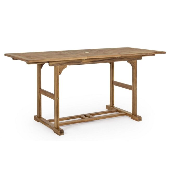 Tavolo allungabile NOEMI in legno di acacia, 120×70 cm – 160×70 cm