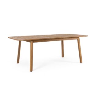 Tavolo allungabile MONSARAZ in legno di acacia effetto teak, 160×100 cm – 210×100 cm