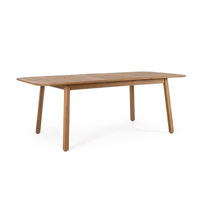 Tavolo allungabile MONSARAZ in legno di acacia effetto teak, 160×100 cm – 210×100 cm
