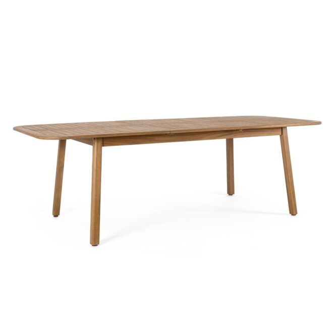 Tavolo allungabile MONSARAZ in legno di acacia effetto teak, 180×100 cm – 240×100 cm
