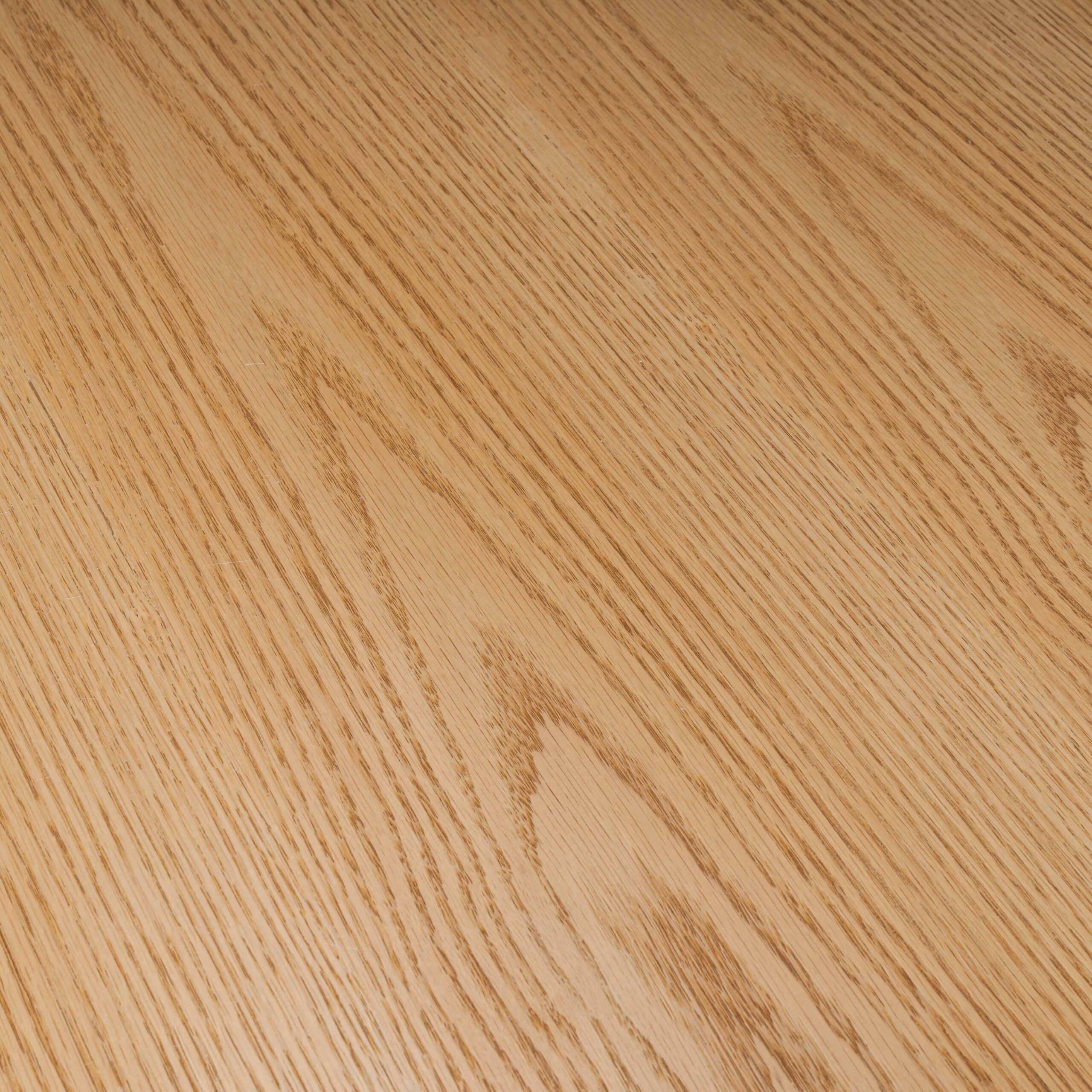 Tavolo rotondo GIRAGLIA in legno impiallacciato rovere e gambe a X in metallo verniciato nero, Ø100xH76 cm