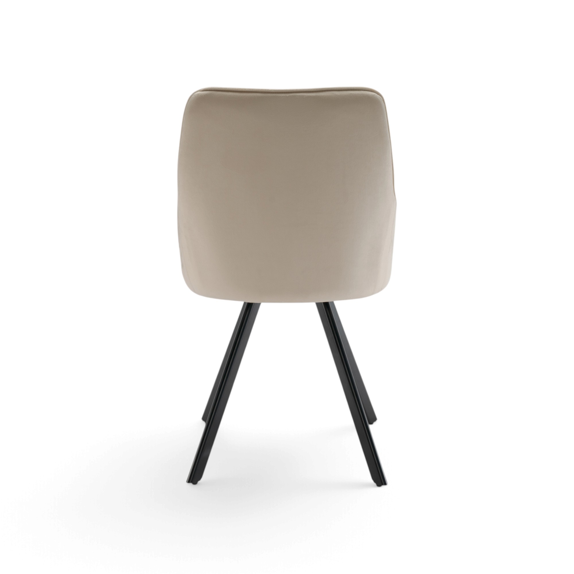 Set di 2 sedie TOLEDO in tessuto effetto velluto beige e gambe nere