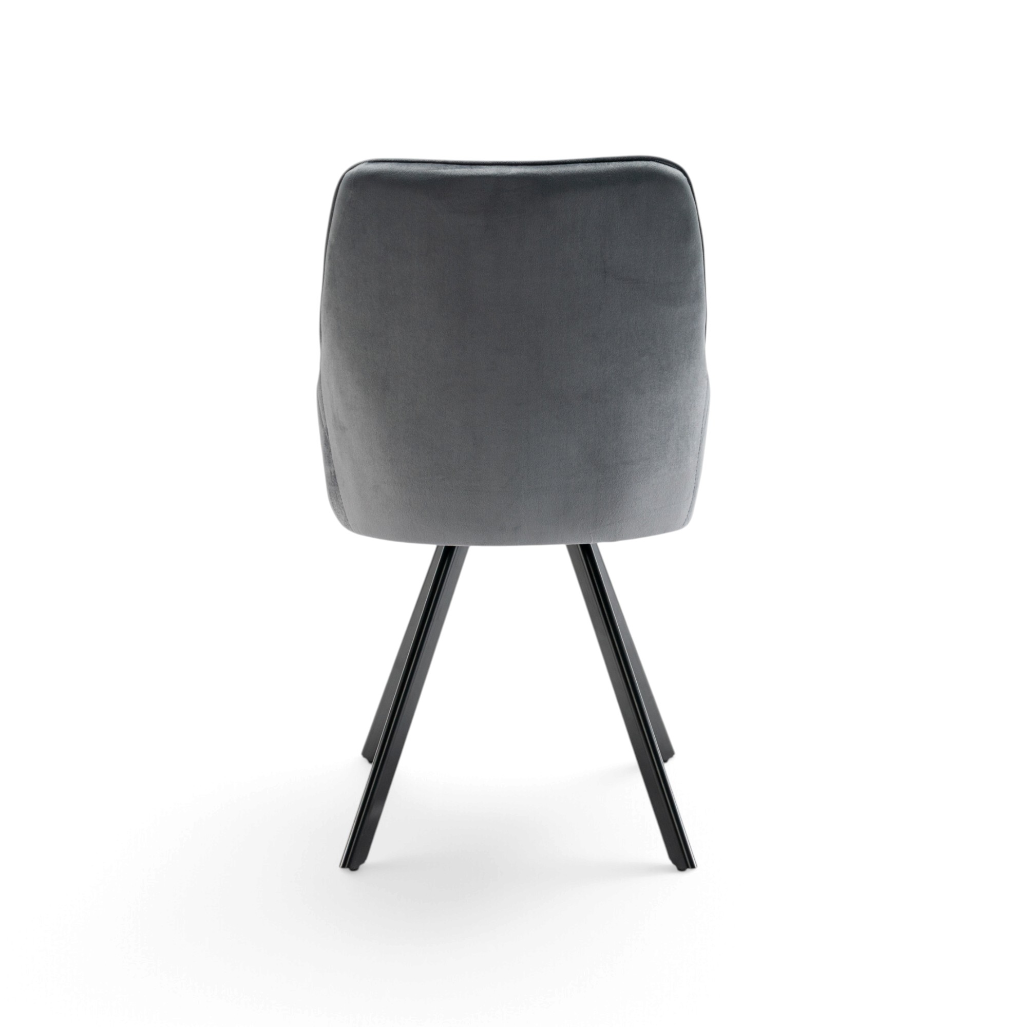 Set di 2 sedie TOLEDO in tessuto effetto velluto grigio e gambe nere
