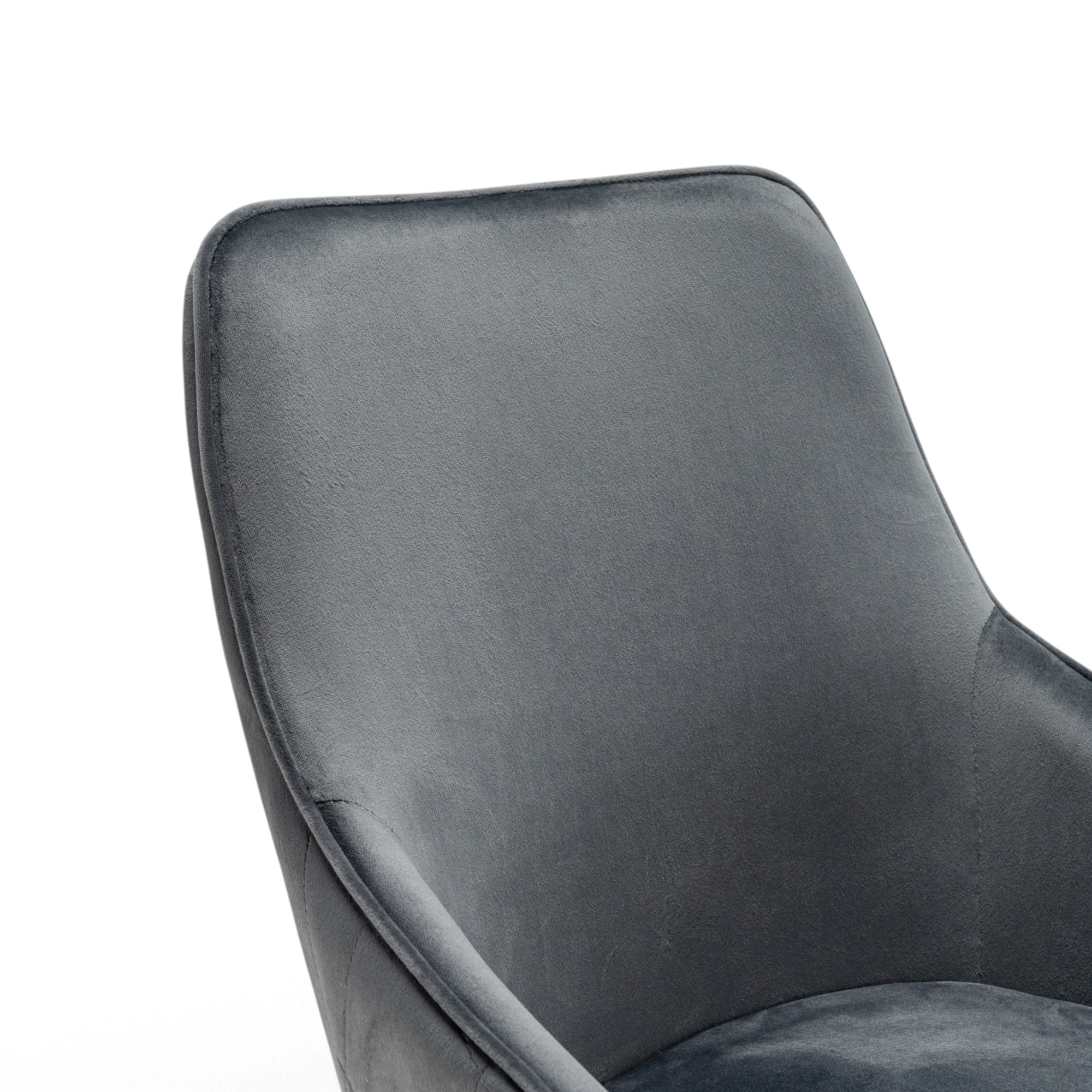 Set di 2 sedie TOLEDO in tessuto effetto velluto grigio e gambe nere