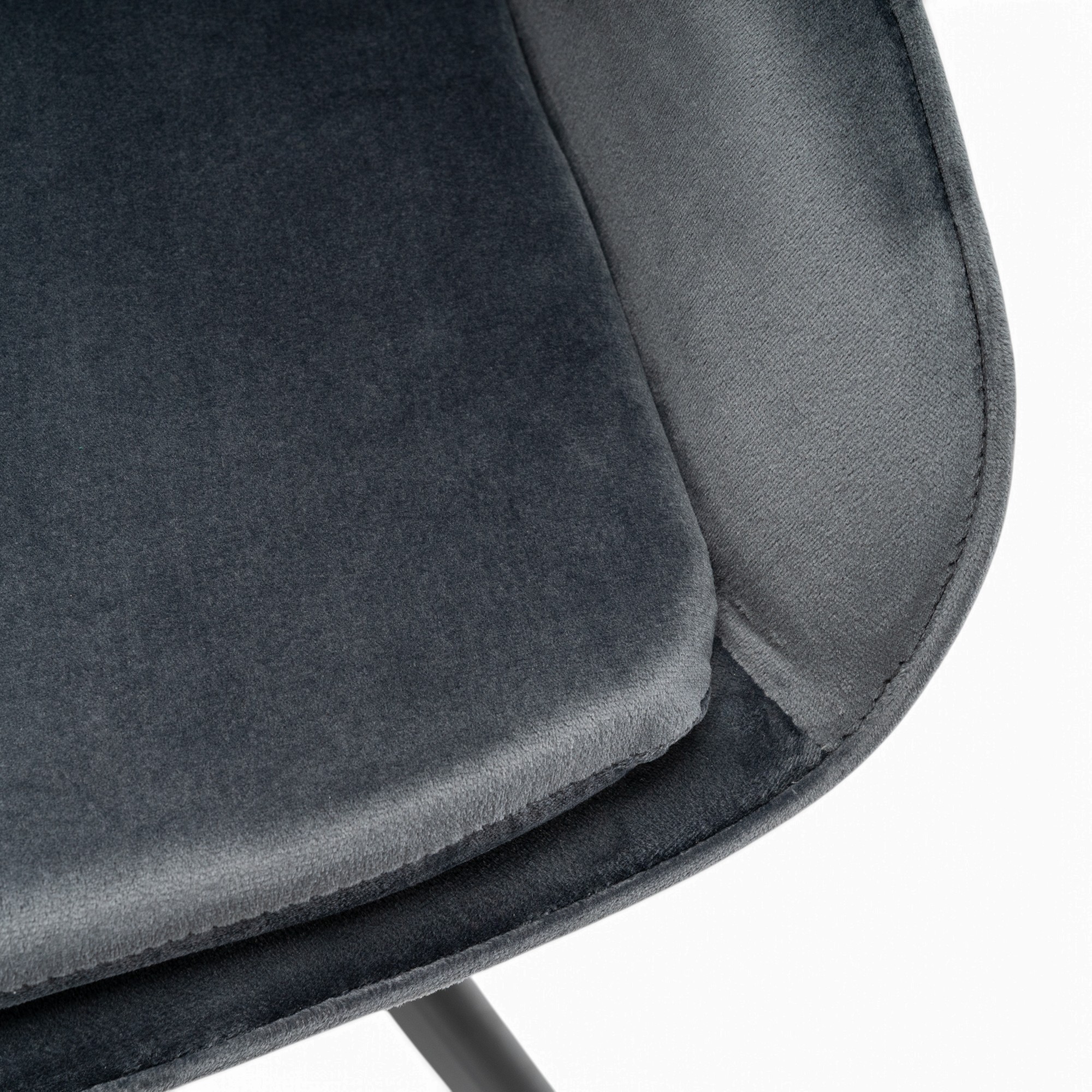 Set di 2 sedie TOLEDO in tessuto effetto velluto grigio e gambe nere