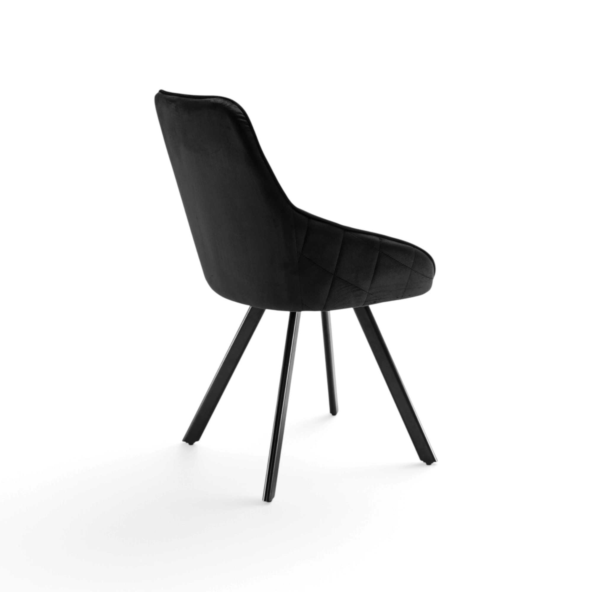 Set di 2 sedie TOLEDO in tessuto effetto velluto nero e gambe nere