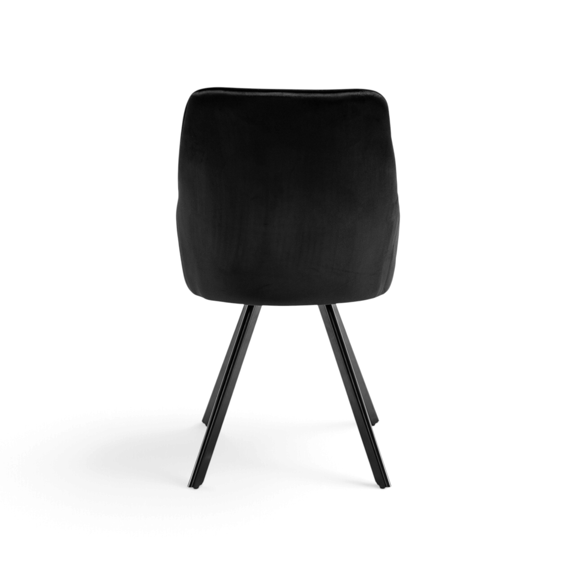 Set di 2 sedie TOLEDO in tessuto effetto velluto nero e gambe nere