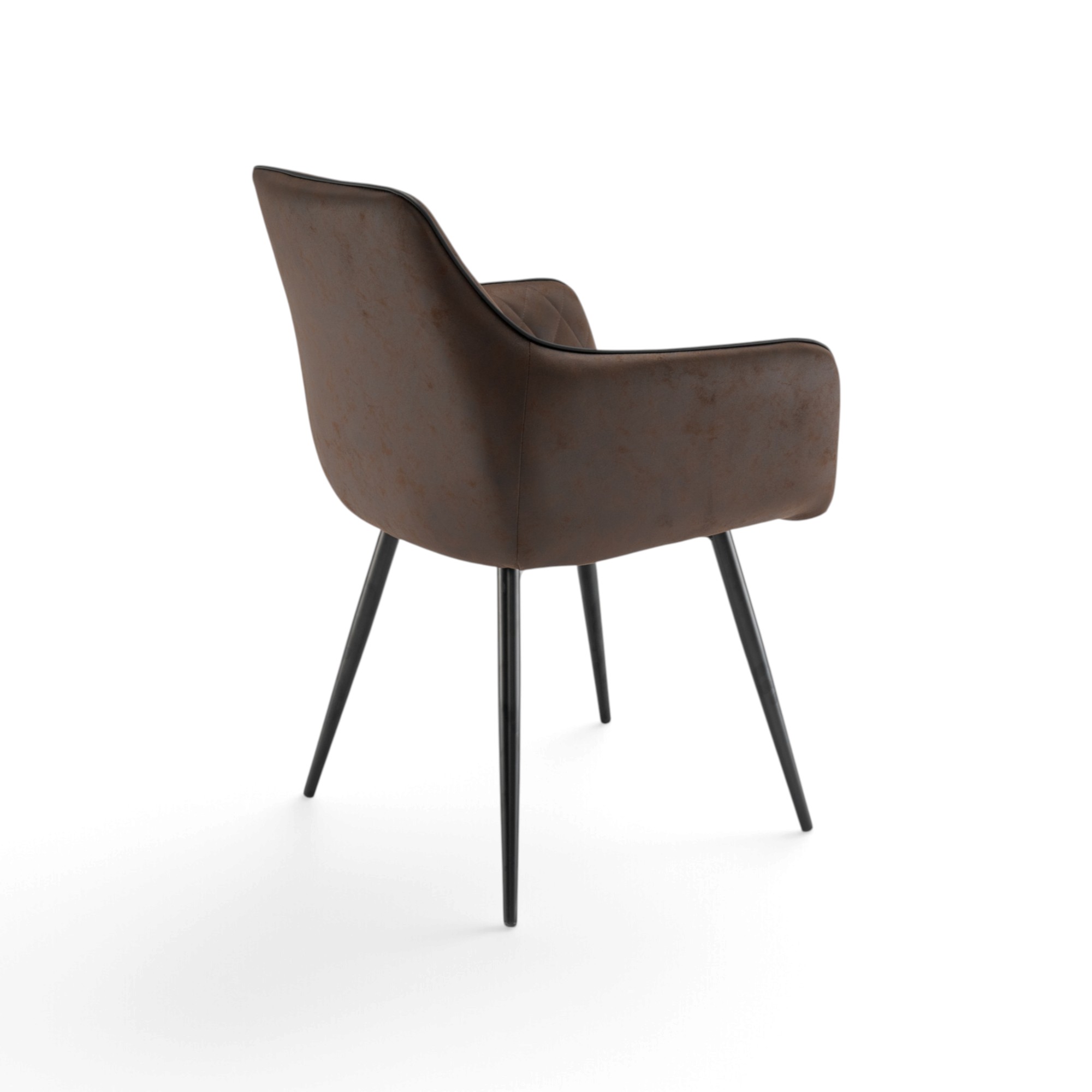 Set di 2 poltroncine LEON in similpelle marrone e gambe nere