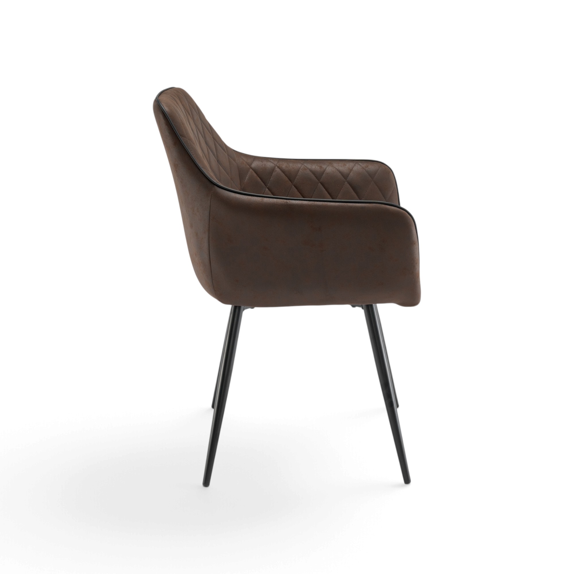 Set di 2 poltroncine LEON in similpelle marrone e gambe nere