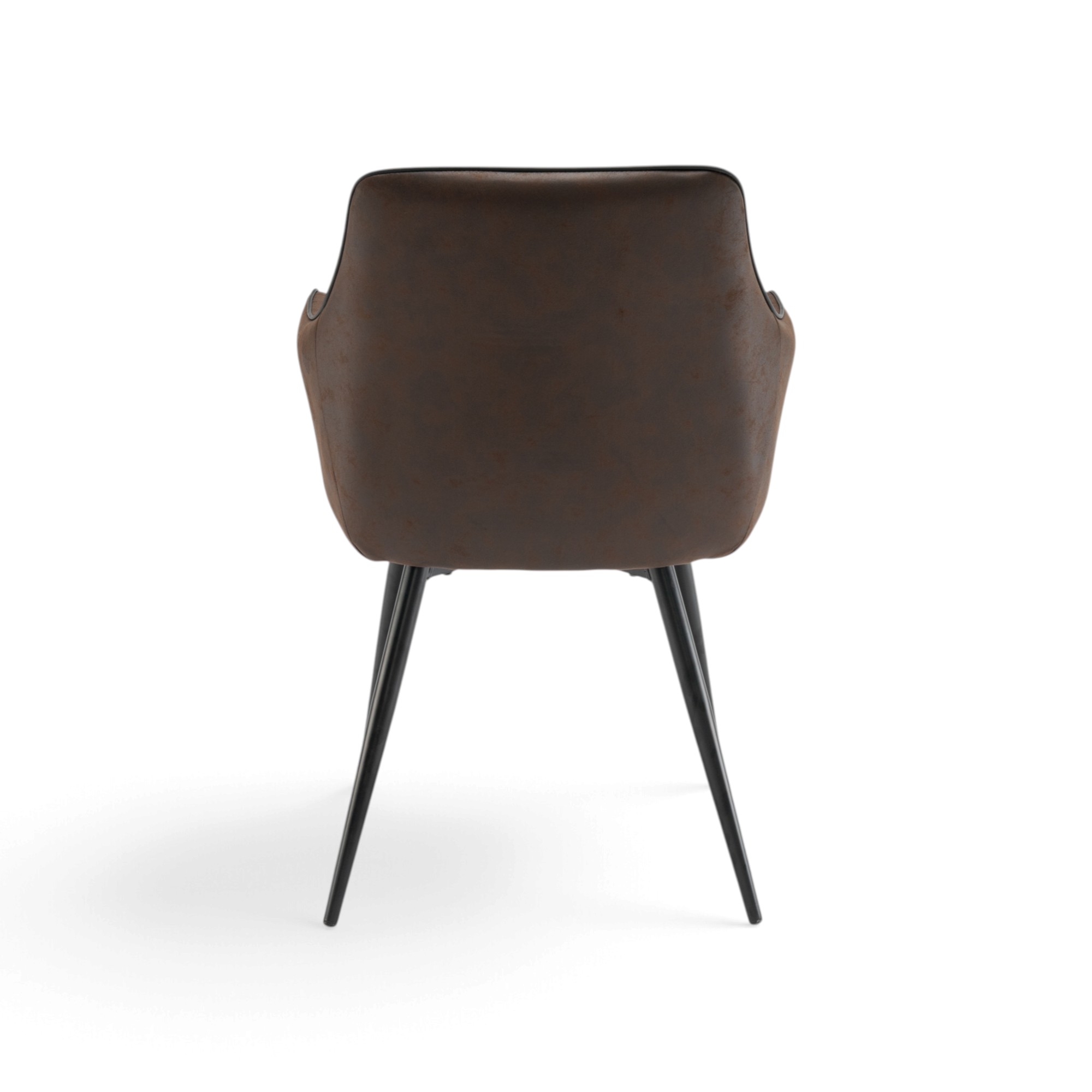 Set di 2 poltroncine LEON in similpelle marrone e gambe nere