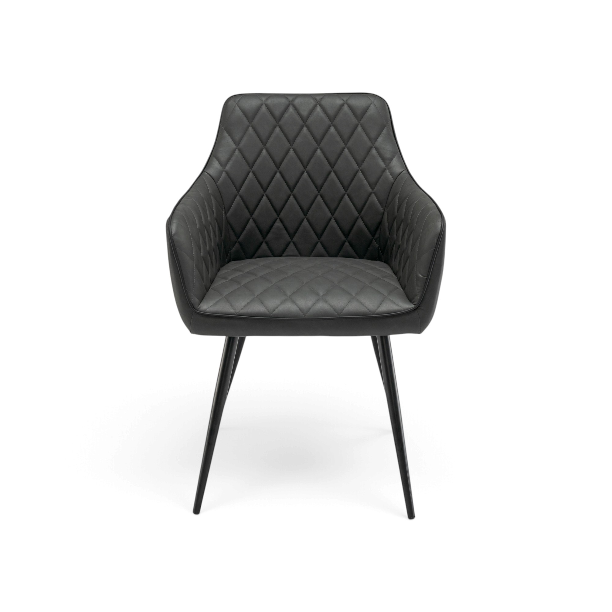 Set di 2 poltroncine LEON in similpelle antracite e gambe nere