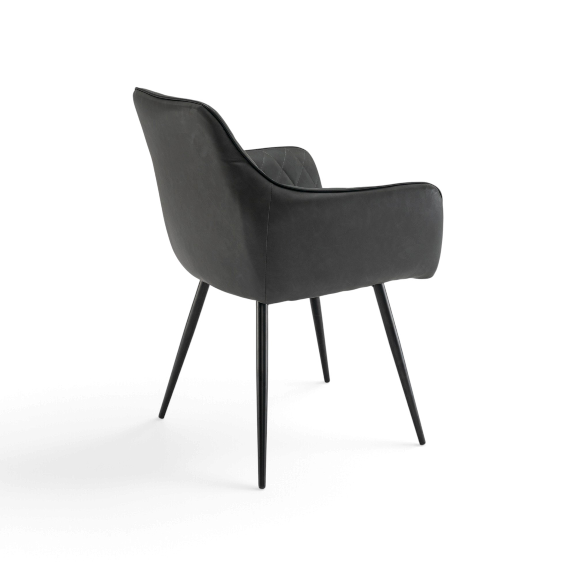 Set di 2 poltroncine LEON in similpelle antracite e gambe nere