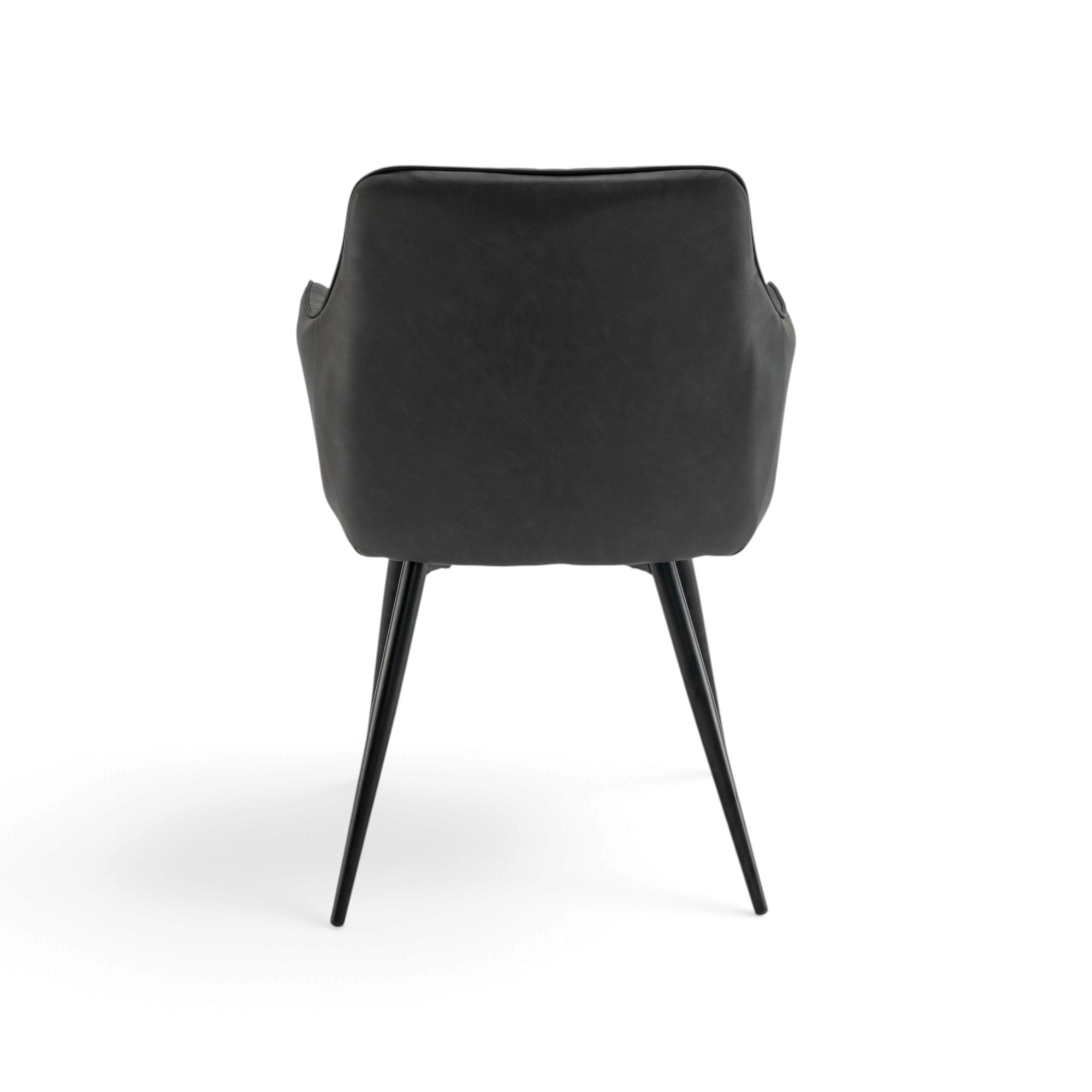 Set di 2 poltroncine LEON in similpelle antracite e gambe nere