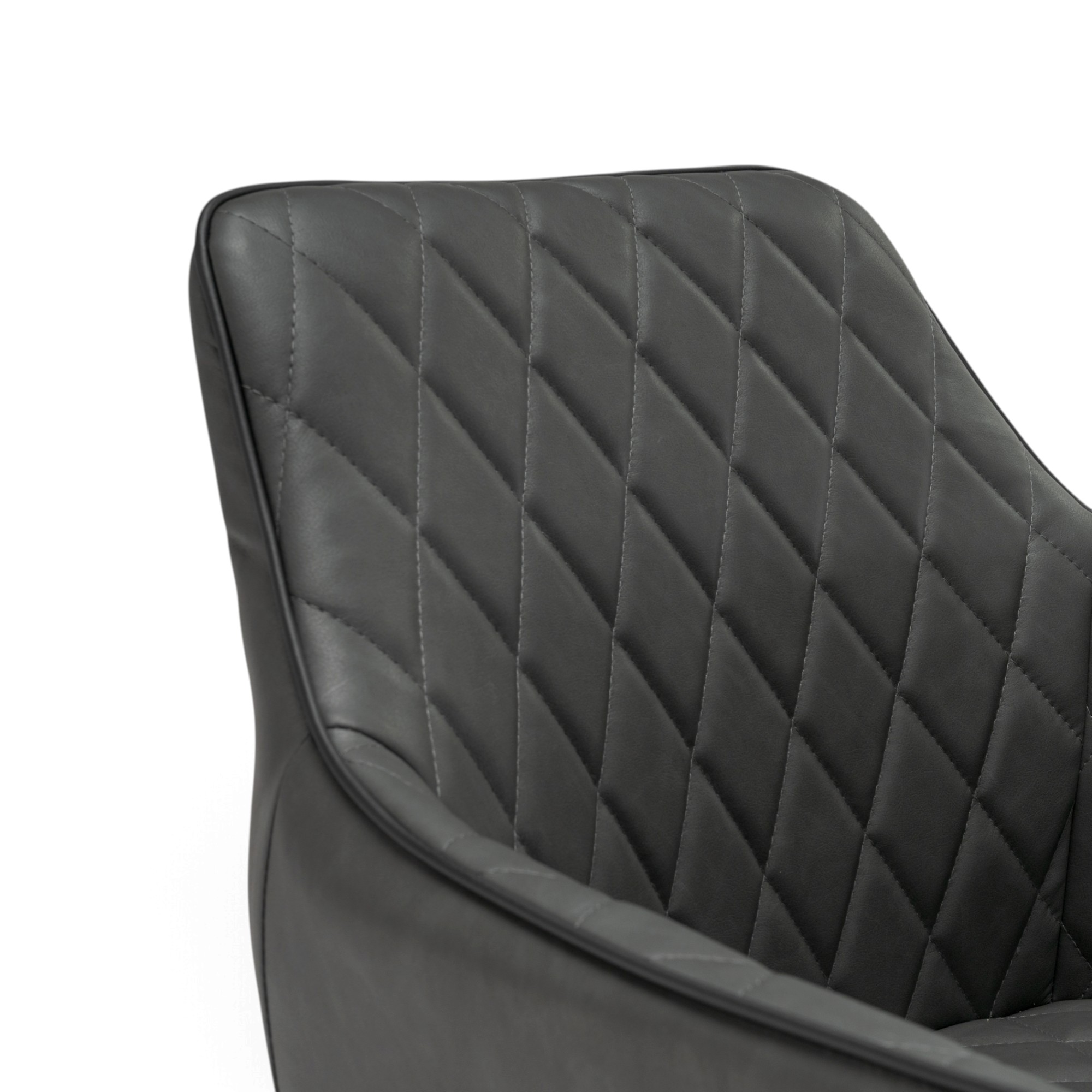 Set di 2 poltroncine LEON in similpelle antracite e gambe nere