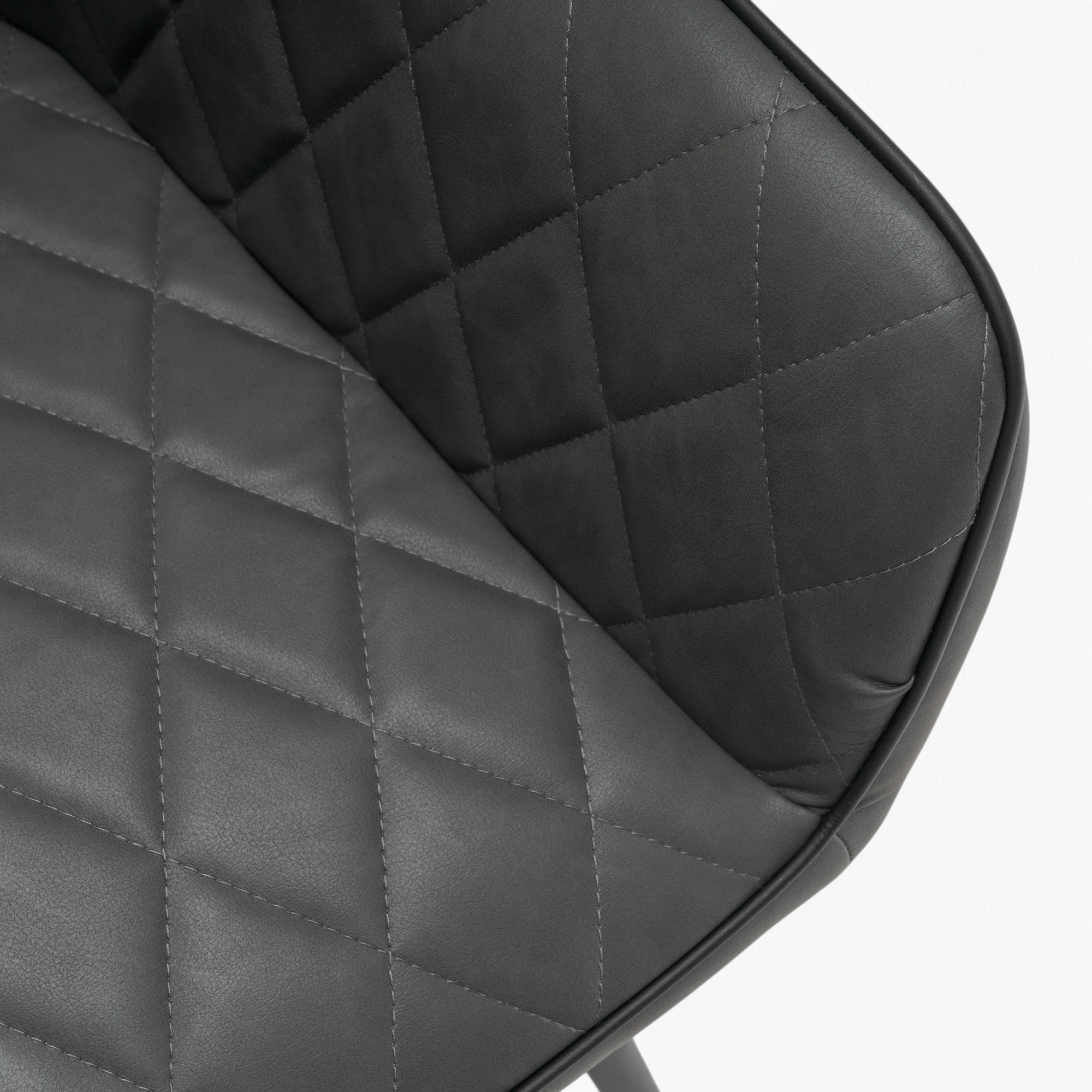 Set di 2 poltroncine LEON in similpelle antracite e gambe nere