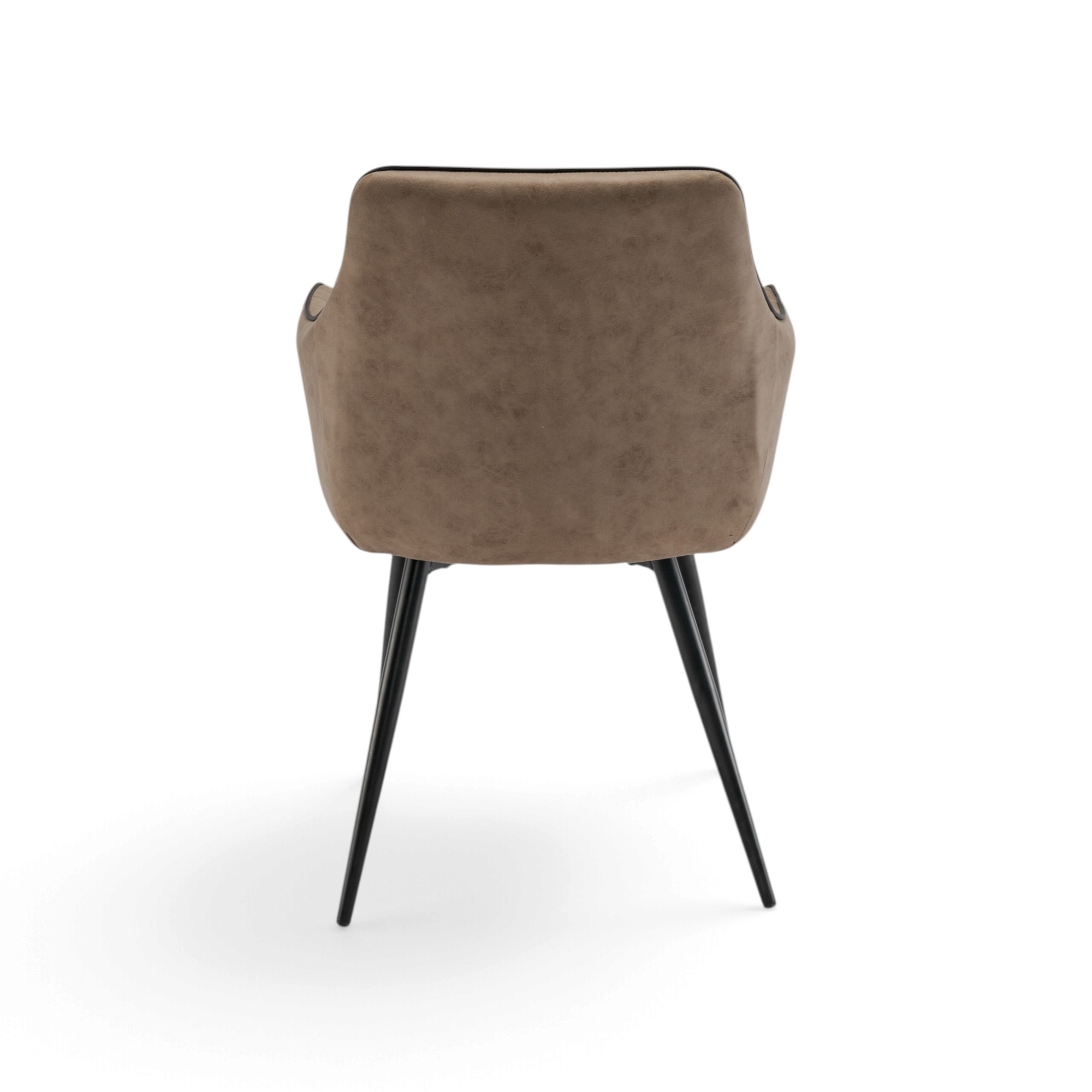 Set di 2 poltroncine LEON in similpelle cammello e gambe nere