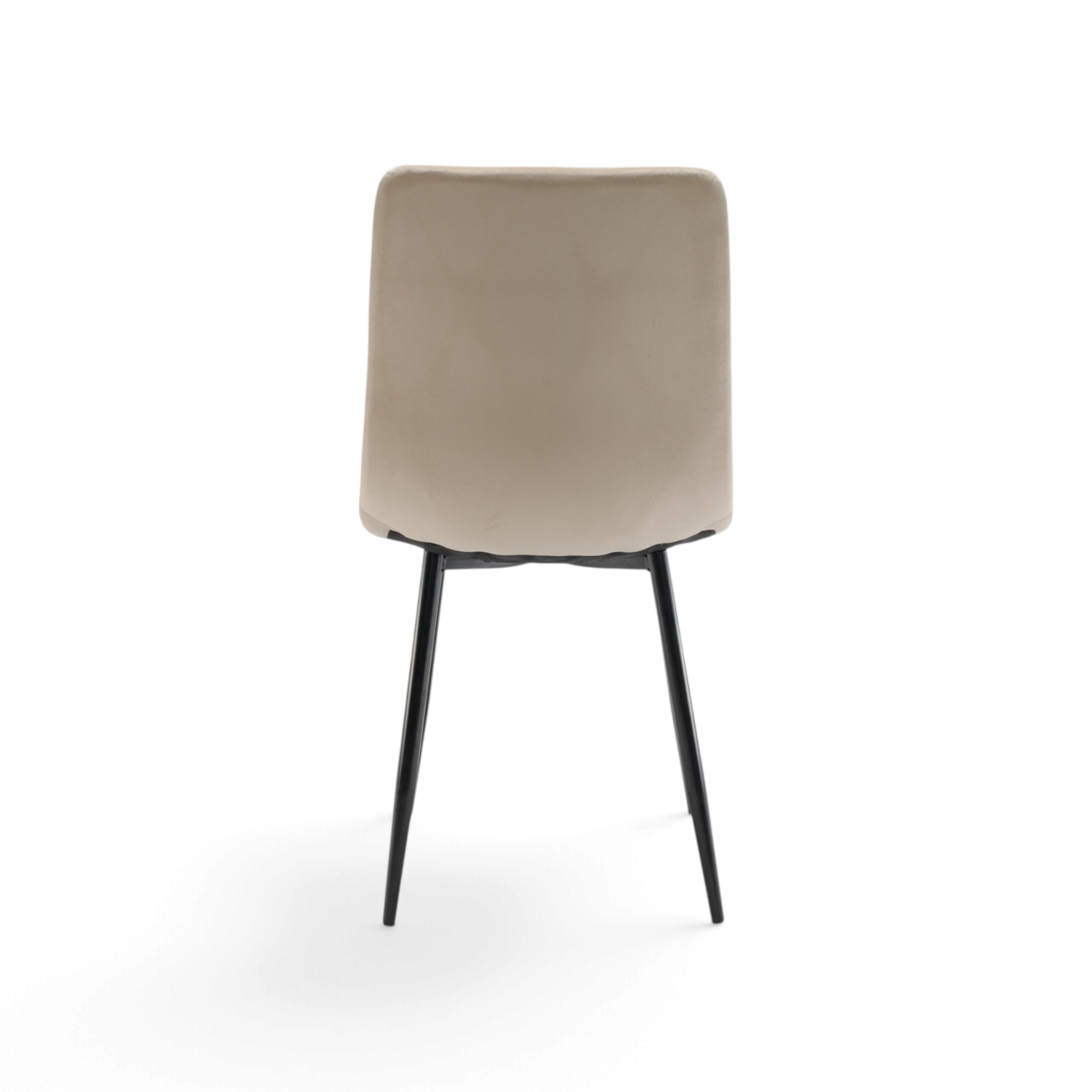 Set di 4 sedie CUENCA in tessuto effetto velluto beige e gambe nere