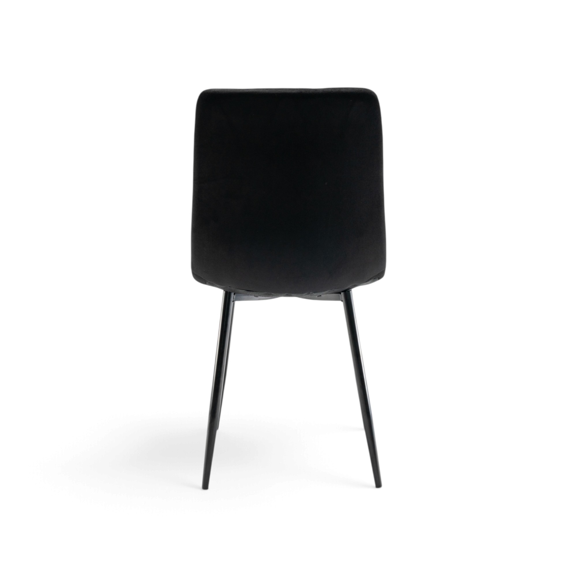 Set di 4 sedie CUENCA in tessuto effetto velluto nero e gambe nere