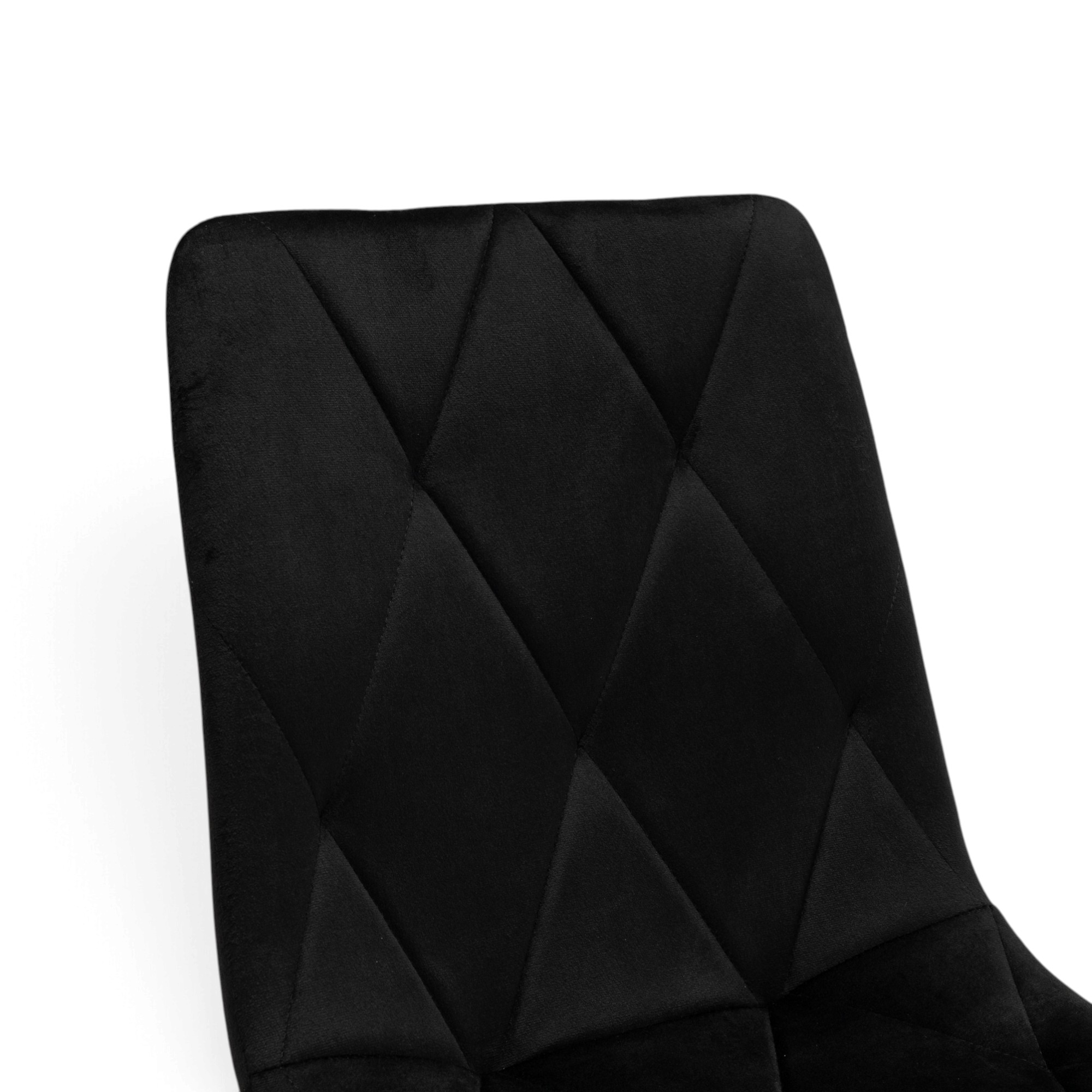 Set di 4 sedie CUENCA in tessuto effetto velluto nero e gambe nere