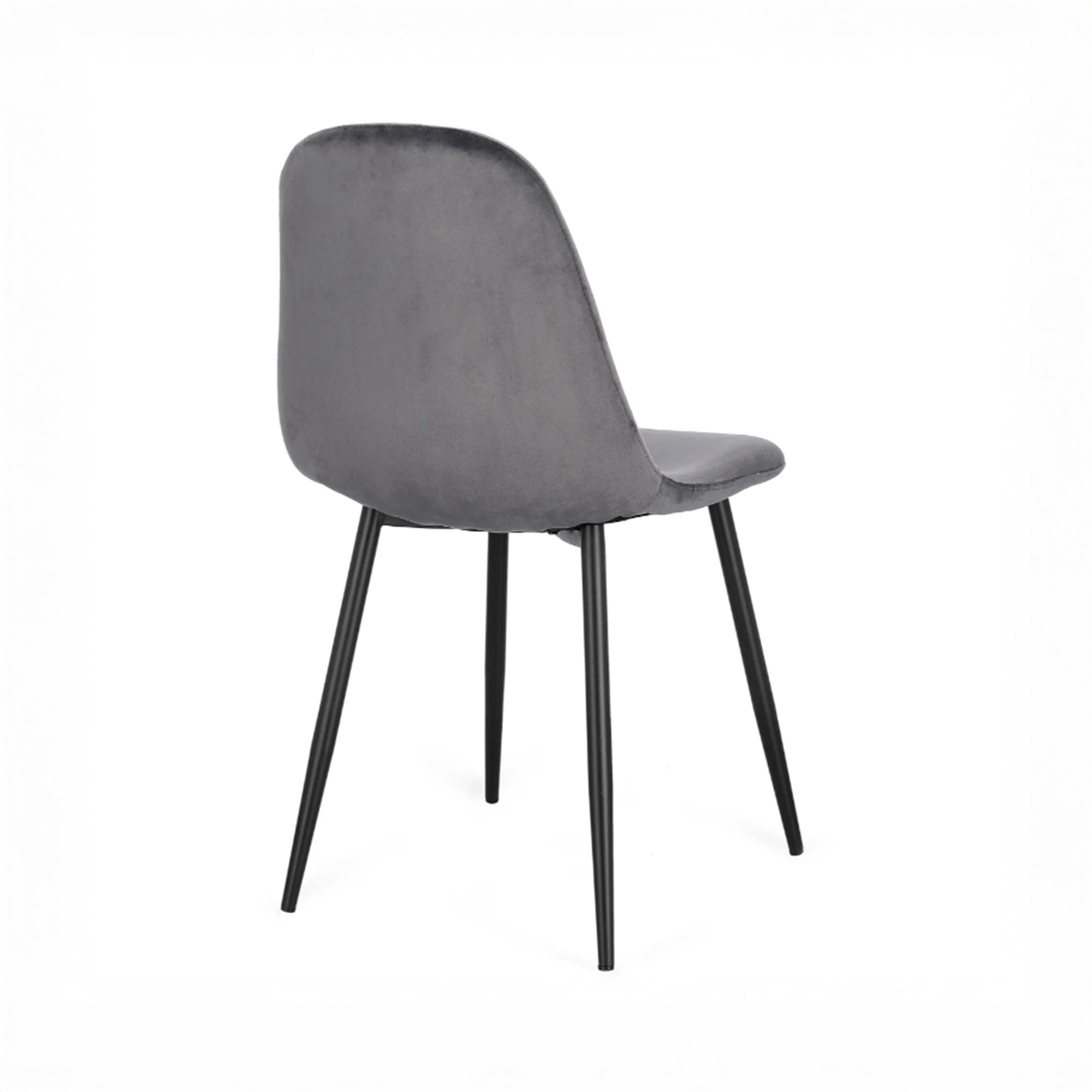 Set di 4 sedie SALAMANCA in tessuto effetto velluto grigio e gambe nere