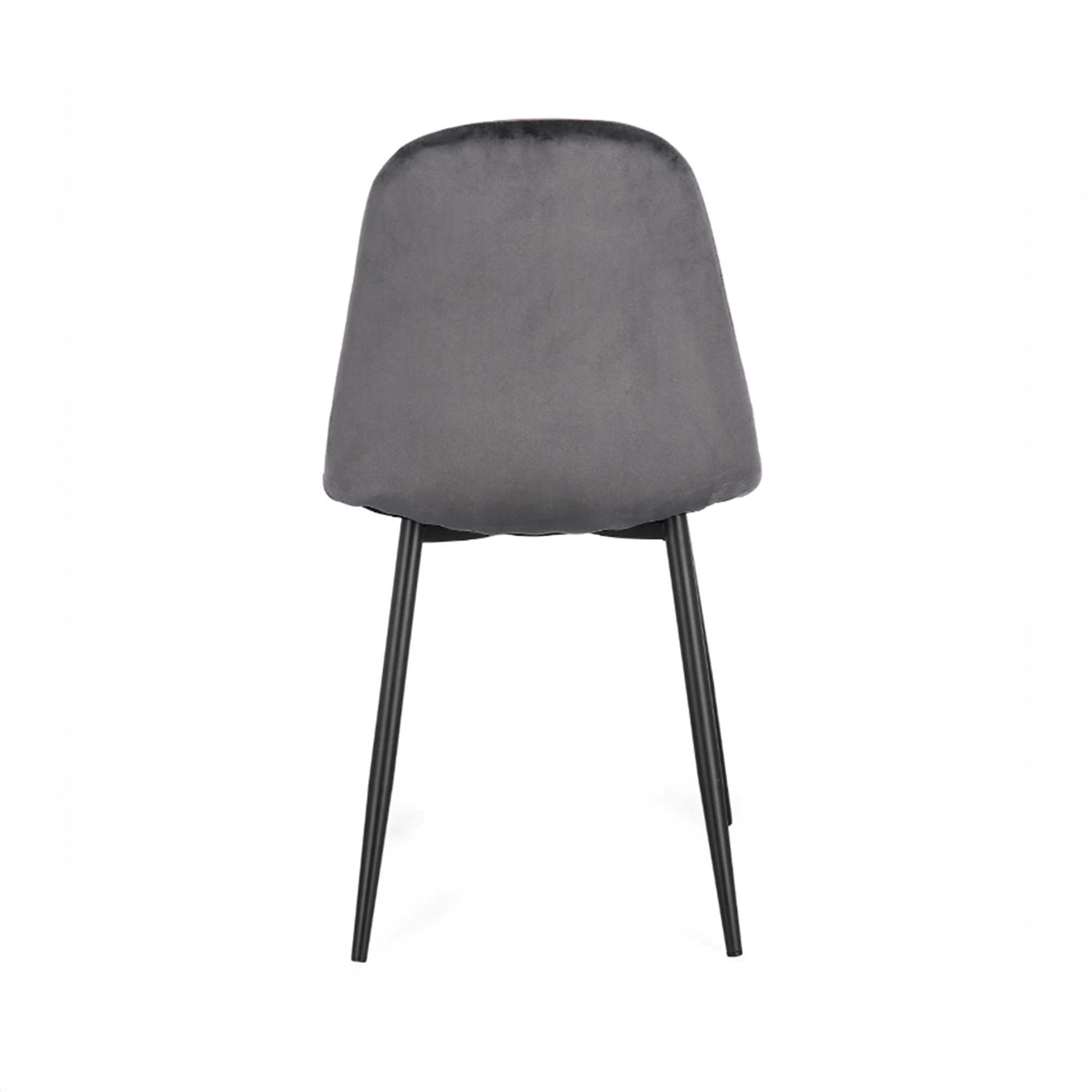 Set di 4 sedie SALAMANCA in tessuto effetto velluto grigio e gambe nere