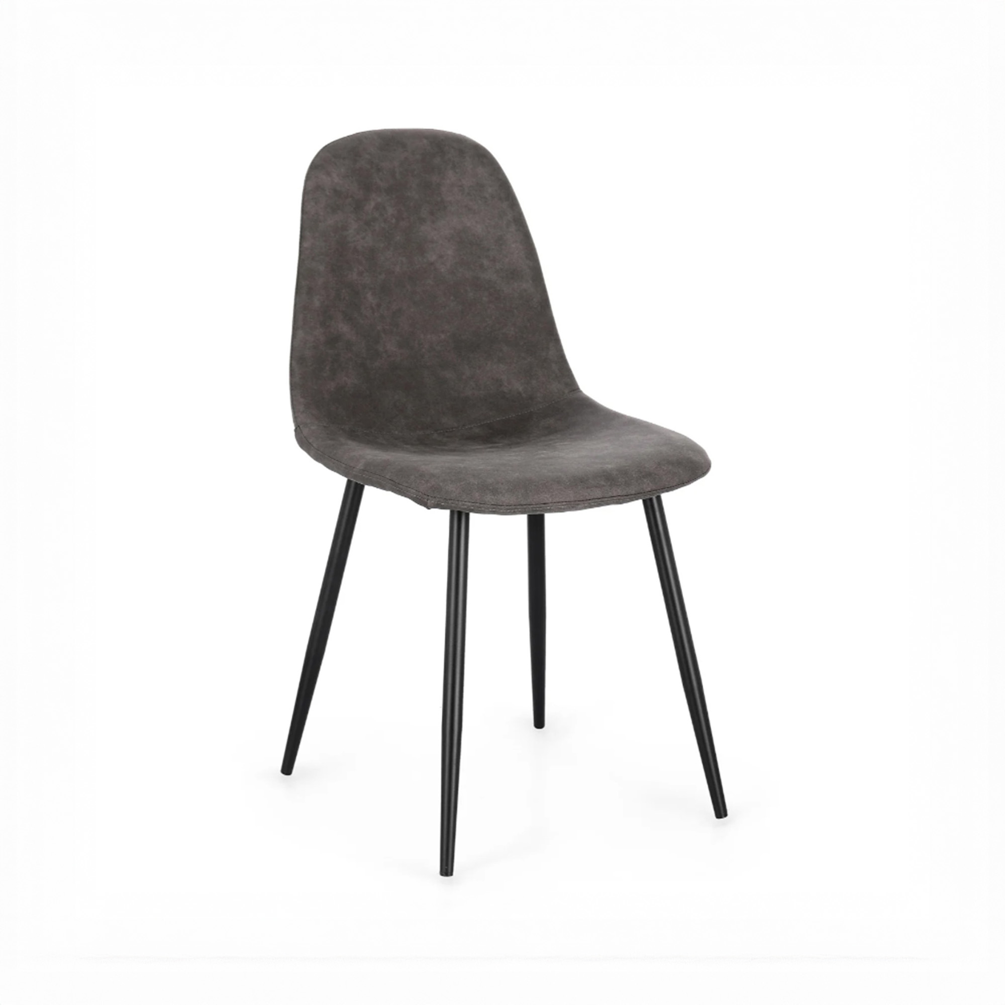 Set di 4 sedie SALAMANCA in similpelle antracite e gambe nere