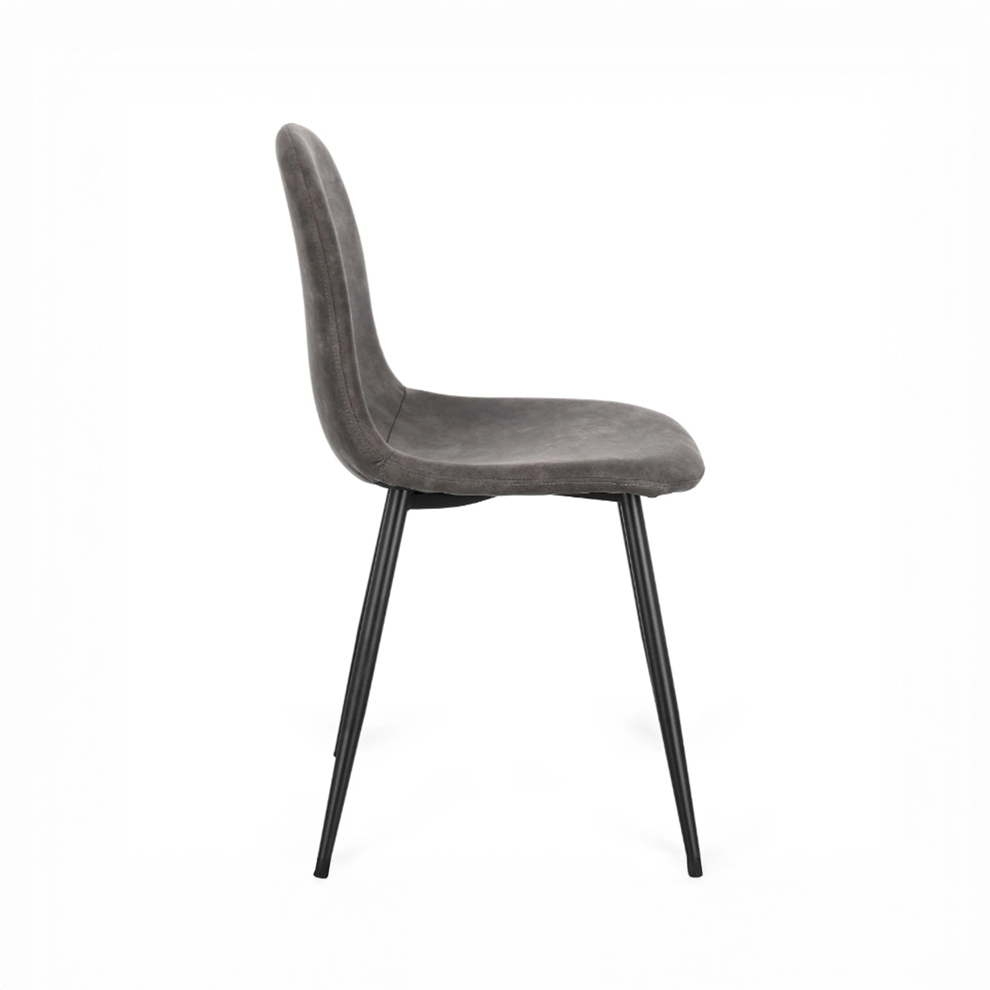 Set di 4 sedie SALAMANCA in similpelle antracite e gambe nere