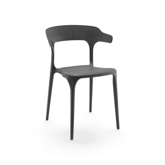 Set di sedie CODAQUES in polipropilene grigio, impilabili