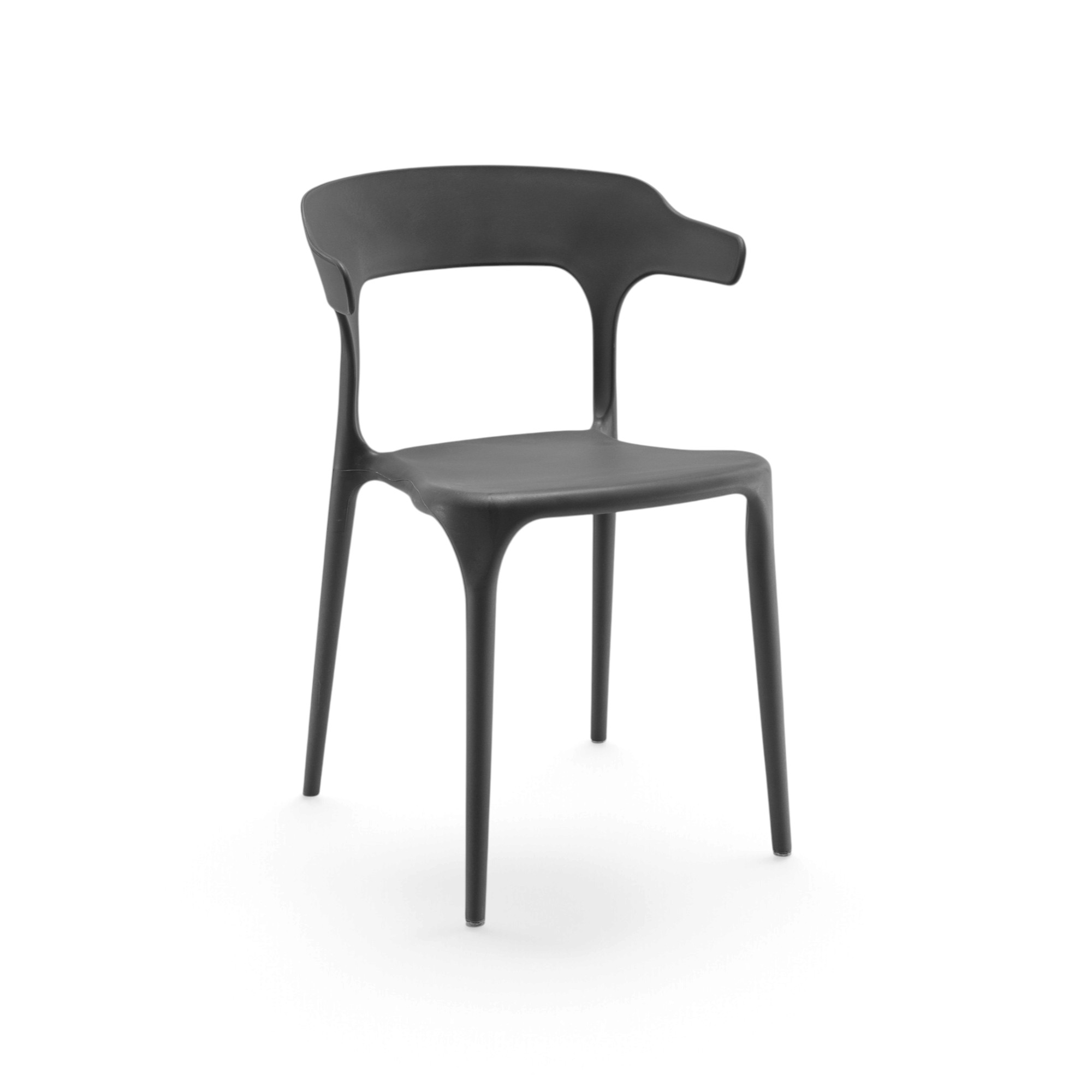 Set di sedie CODAQUES in polipropilene grigio, impilabili