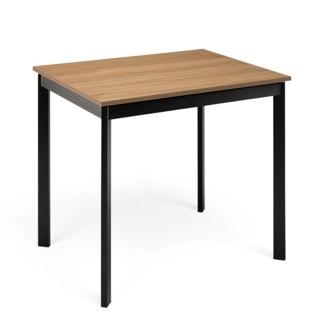 Tavolo TROPEA in mdf con finitura melaminica effetto rovere invecchiato e base in metallo verniciato nero, allungabile 90x70x76 cm – 125x70x76 cm