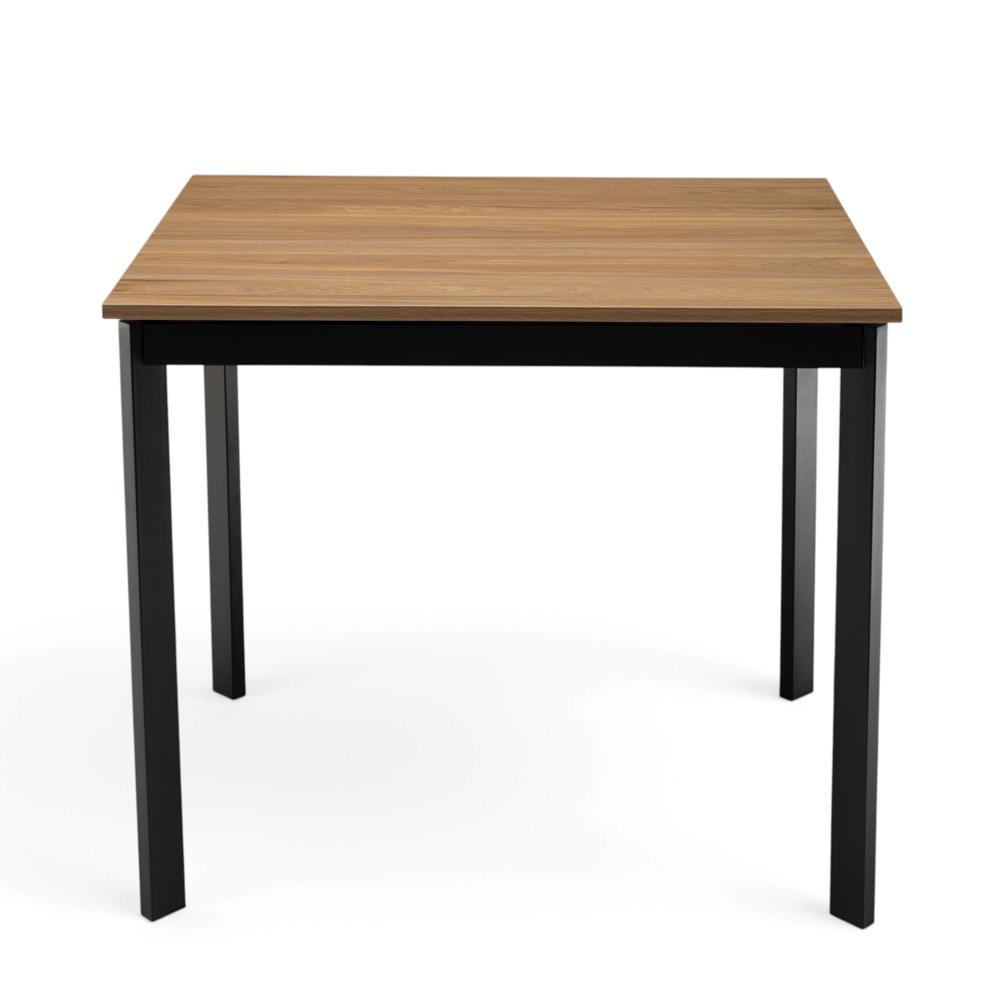 Tavolo TROPEA in mdf con finitura melaminica effetto rovere invecchiato e base in metallo verniciato nero, allungabile 90x70x76 cm – 125x70x76 cm