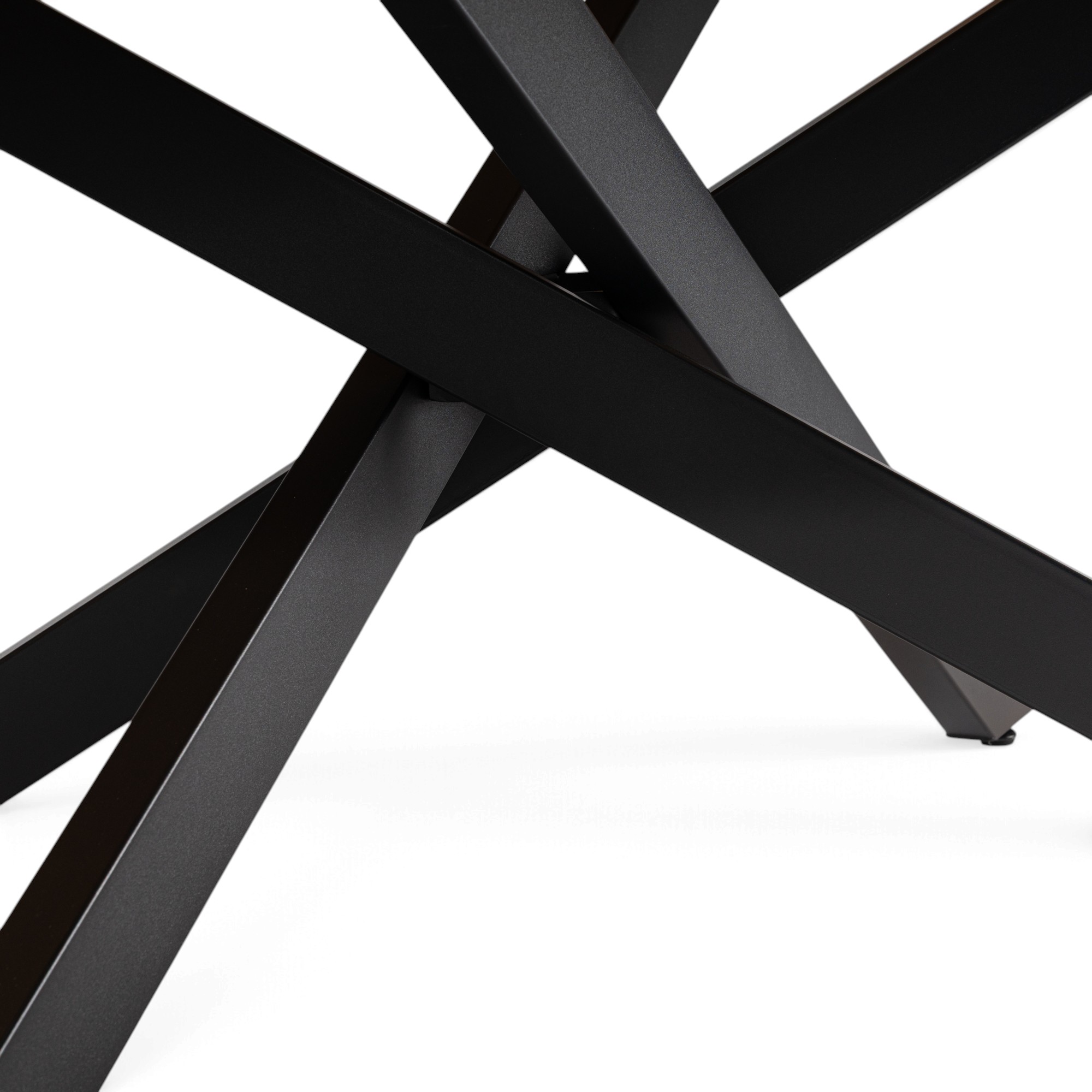 Tavolo FORTE DEI MARMI in legno impiallacciato rovere e gambe incrociate in metallo verniciato nero, allungabile 160×90x76 cm – 240×90x76 cm
